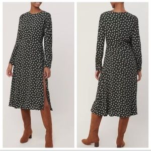 Loft Floral Long Sleeve Midi Dress